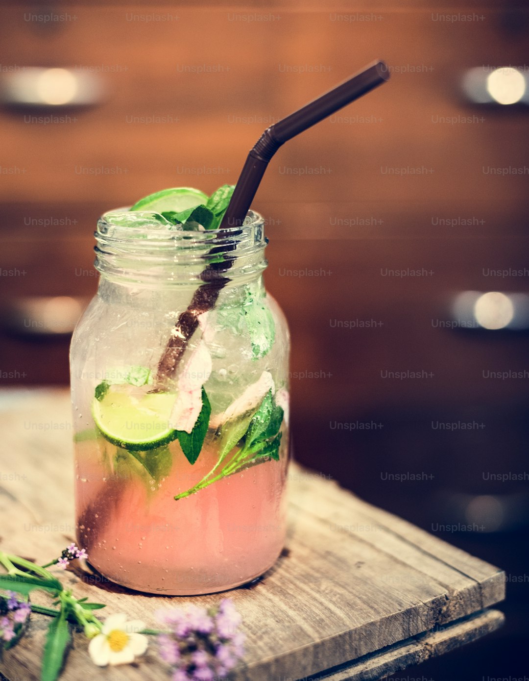 Closeup of infused water