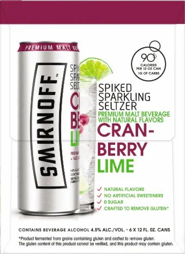 Smirnoff Spiked Sparkling Seltzer Cranberry Lime
