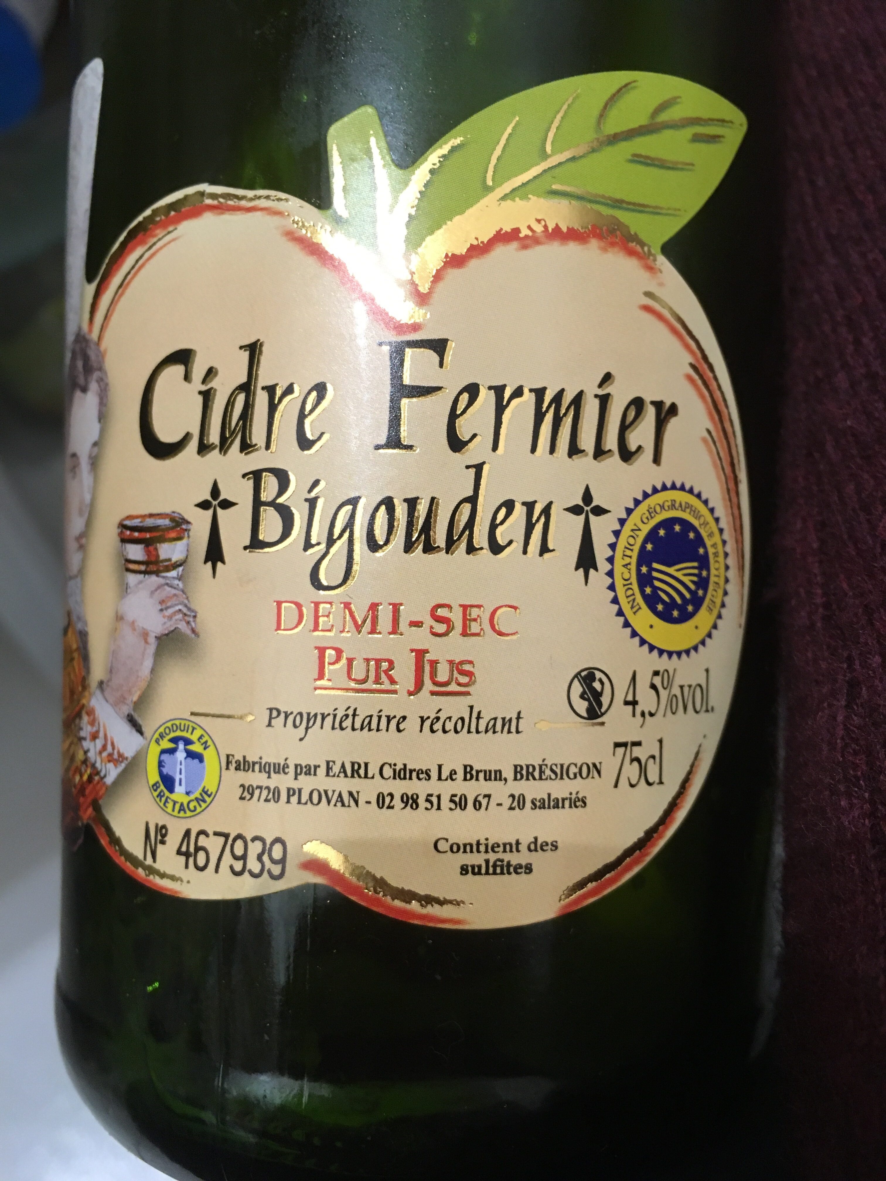 Cidre Le Brun Cidre Fermier Bigouden